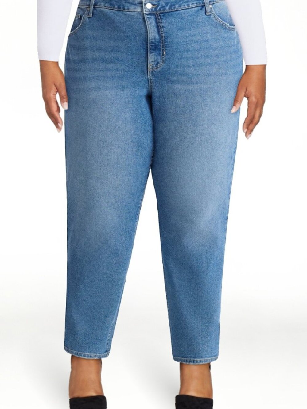 Terra & Sky Straight High Rise Jeans, Medium Wash, Worn Once, Plus Size 24W